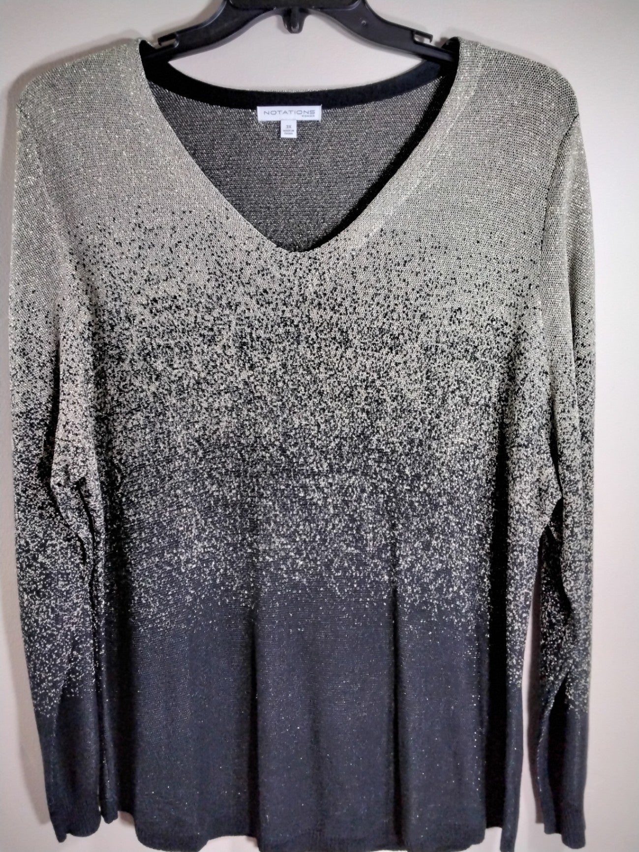 Notations, Gold/black, Sweater, 3X