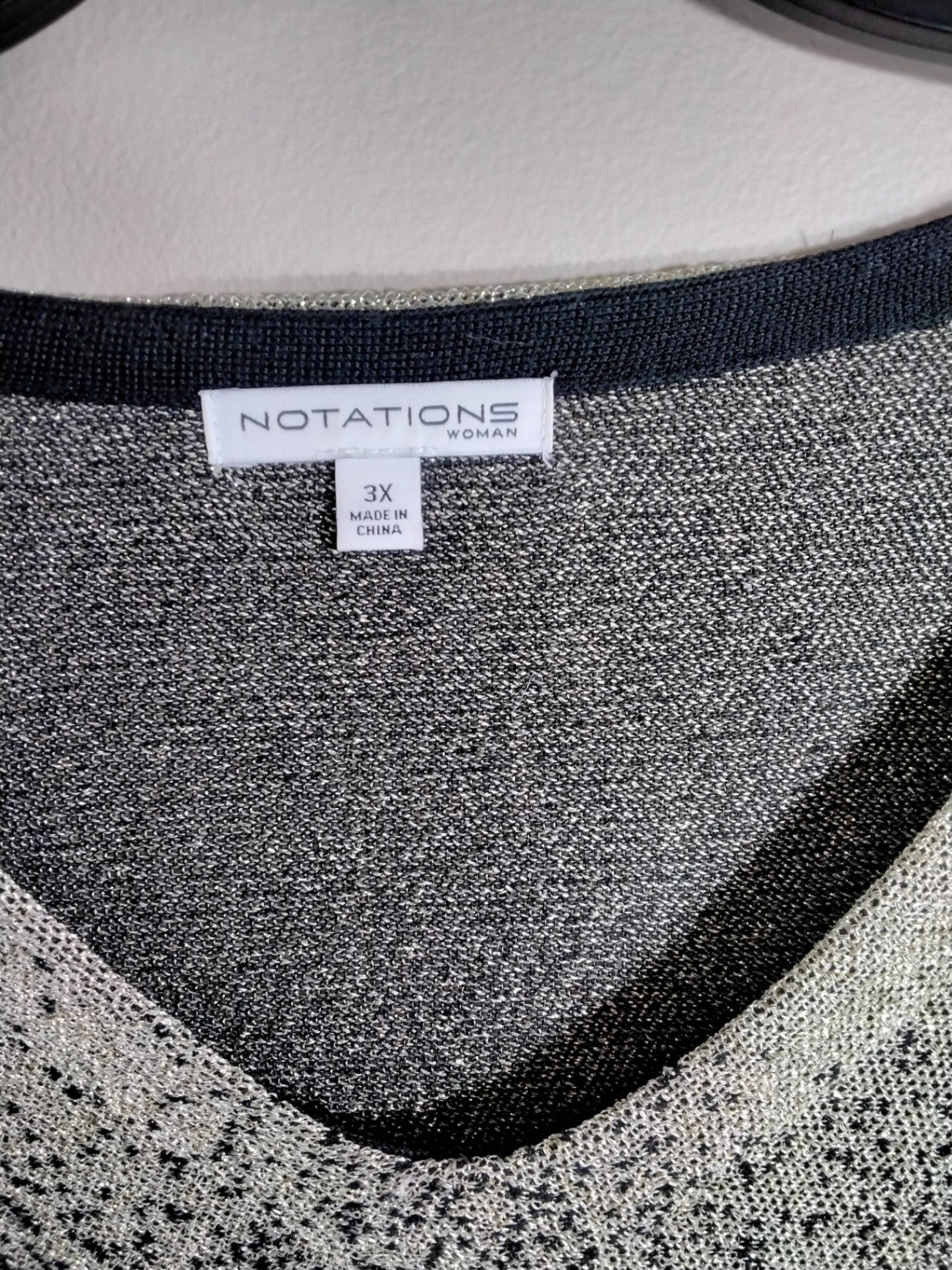 Notations, Gold/black, Sweater, 3X