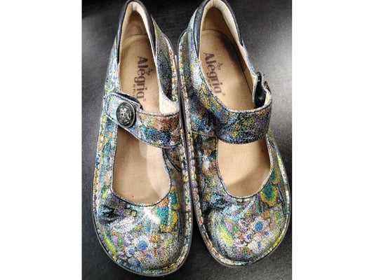 Alegria, Multicolor with Metallic Sheen, Mary Jane Shoes 6.5 (37)