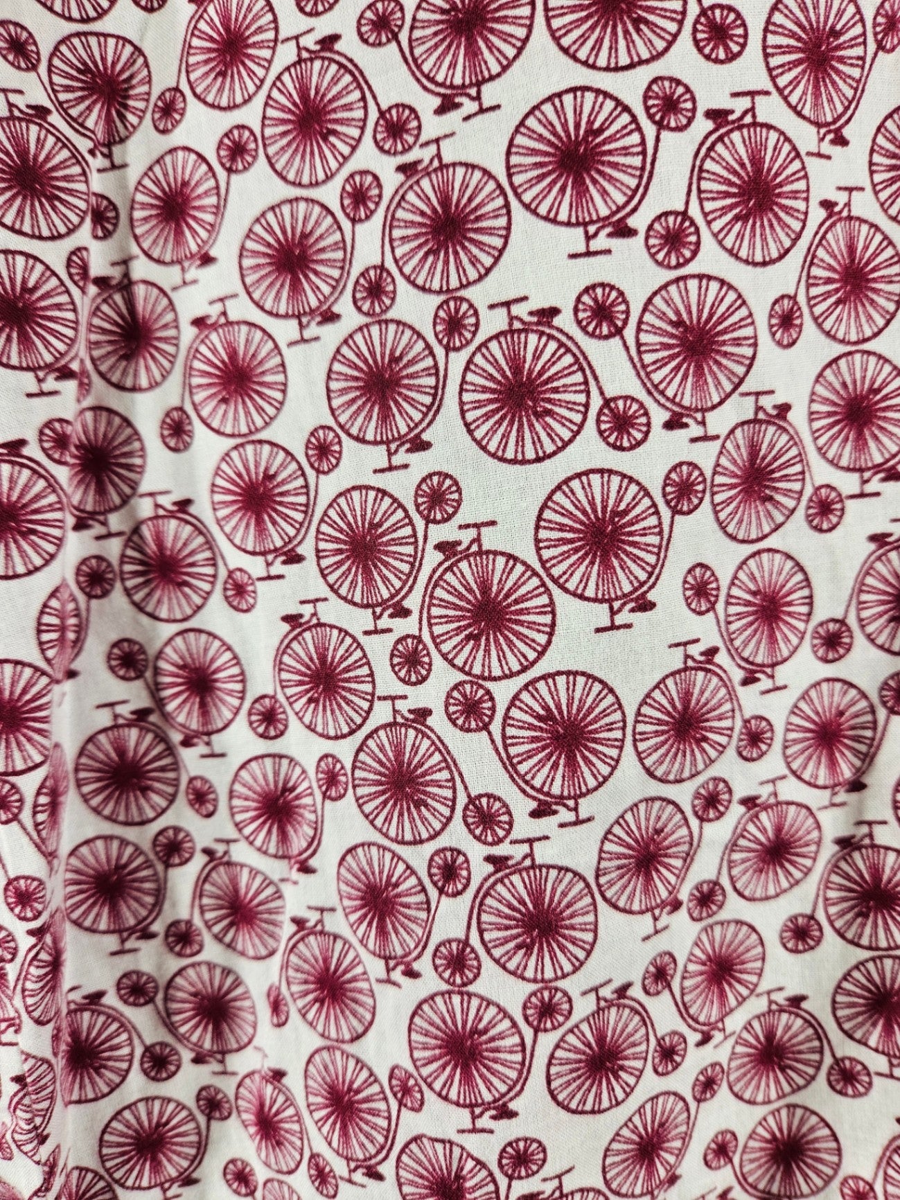 Catherines, White with Burgundy Print, Long Sleeves Top 30/32