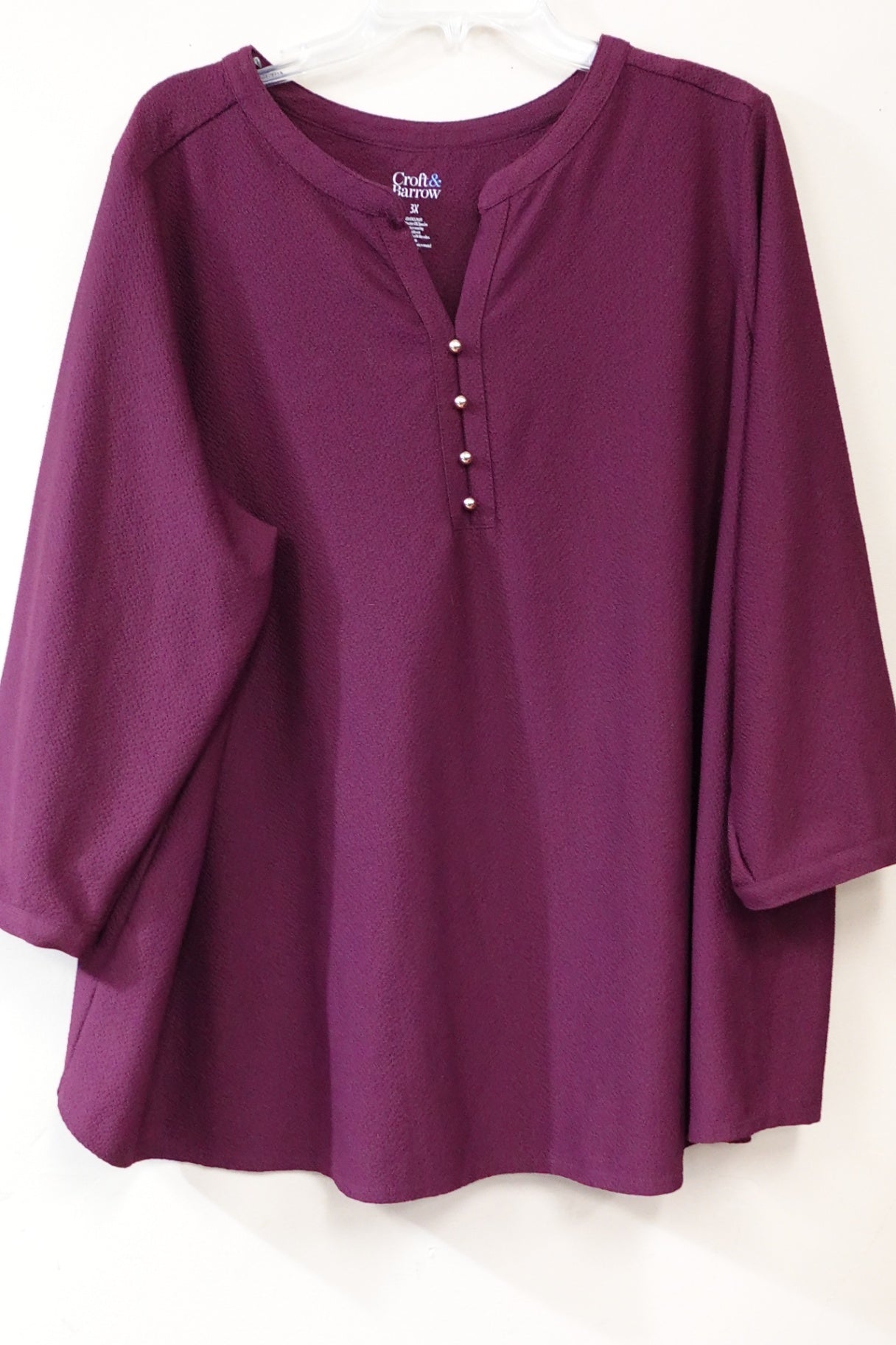 CROFT & BARROW, 3/4 Sleeve Tunic, 3X