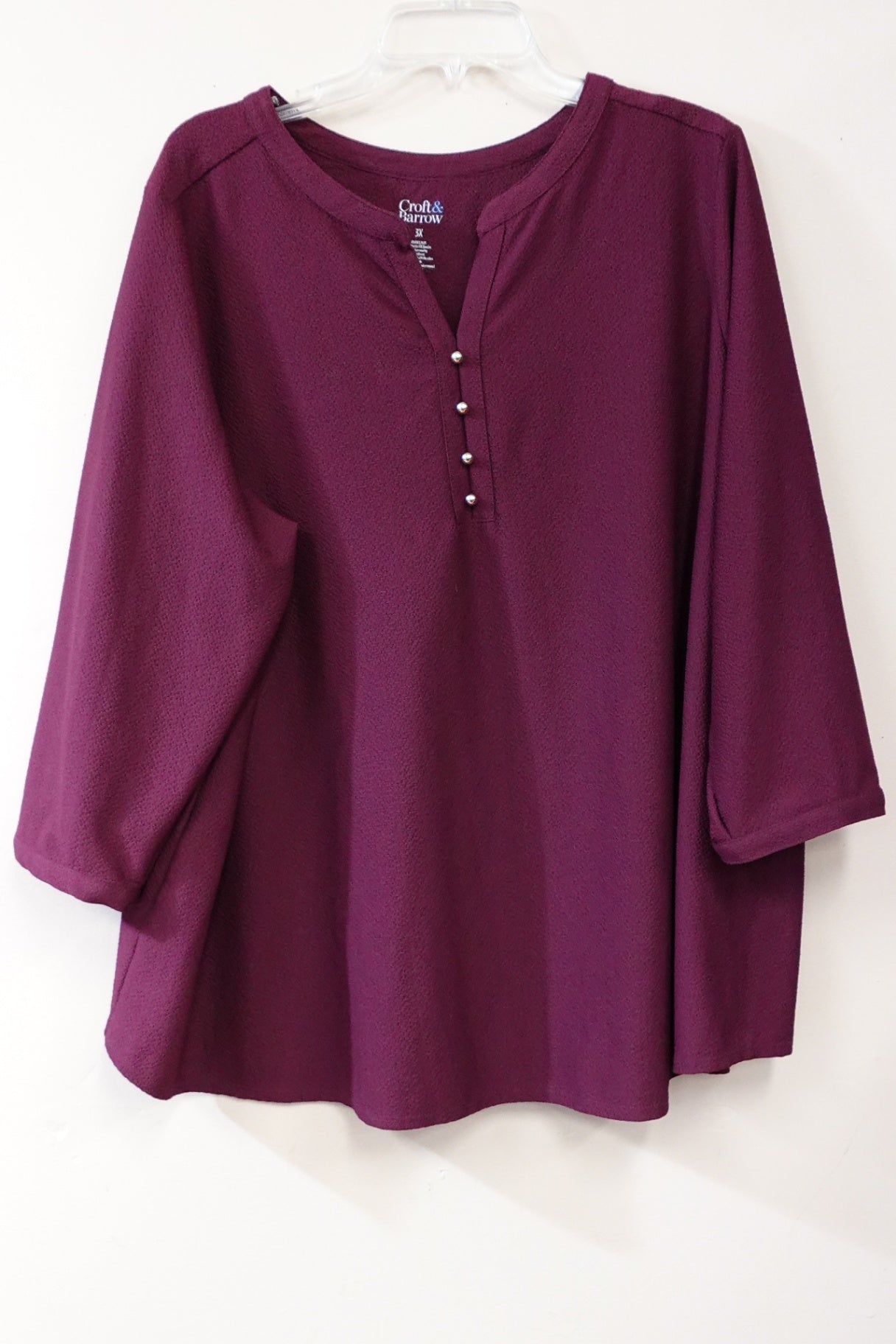 CROFT & BARROW, 3/4 Sleeve Tunic, 3X