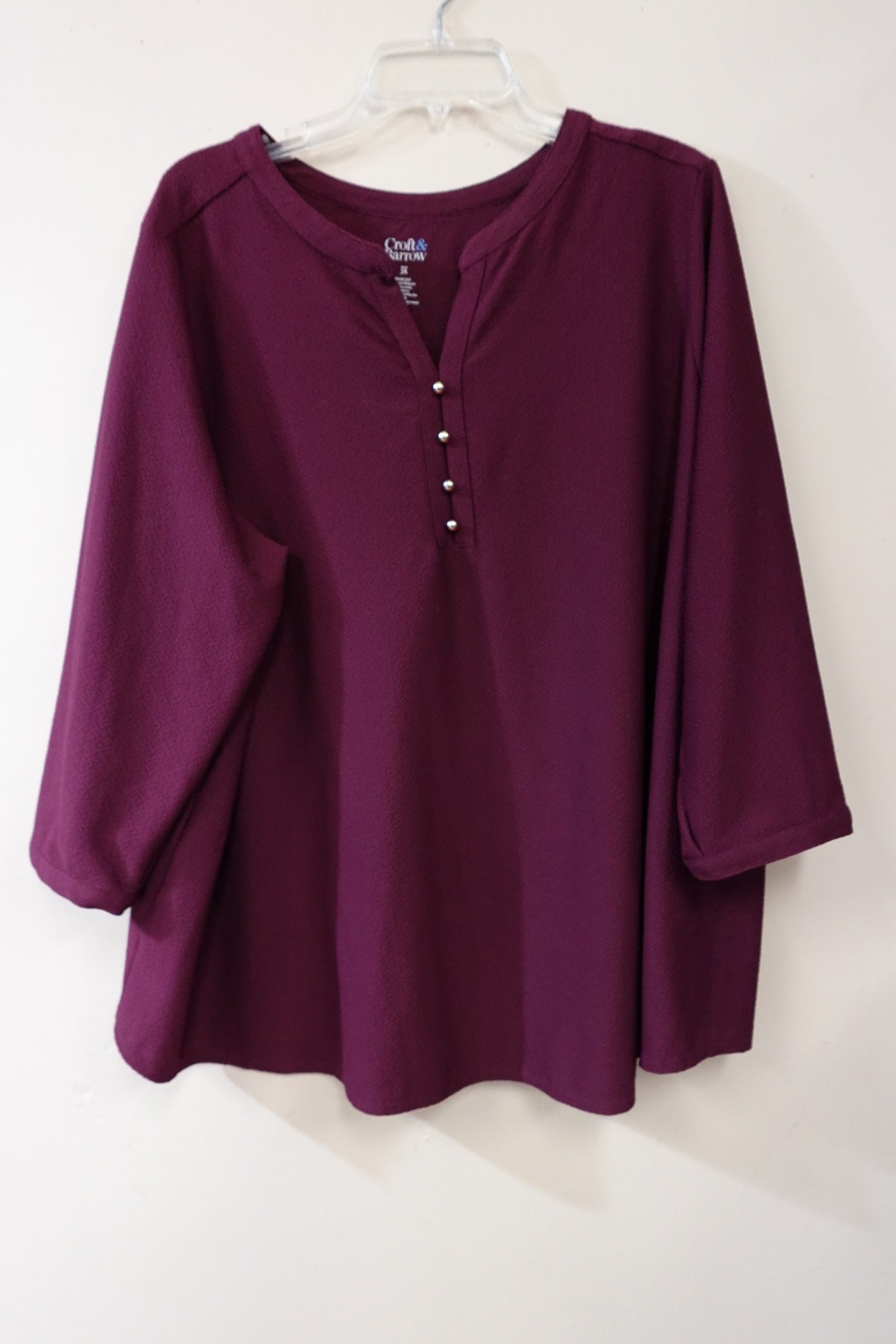 CROFT & BARROW, 3/4 Sleeve Tunic, 3X
