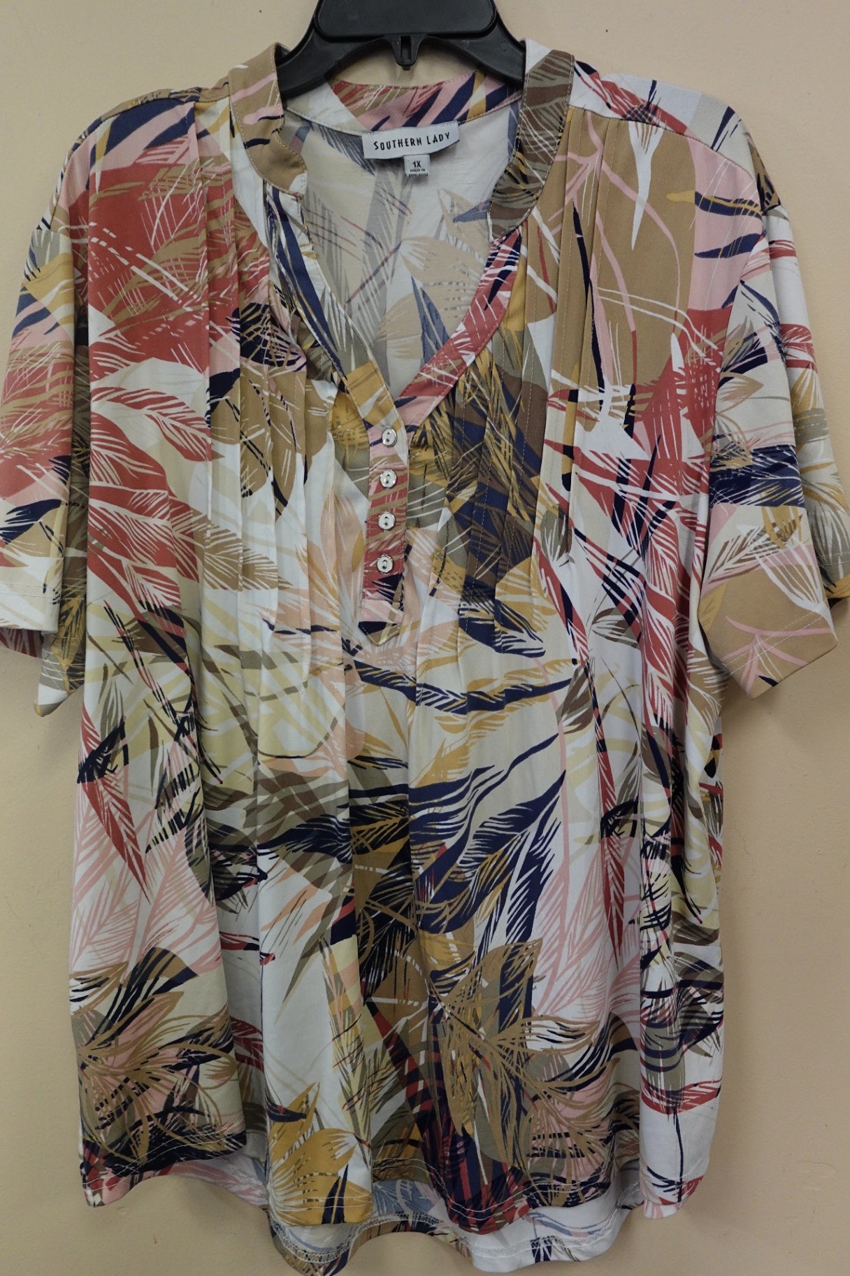 Southern Lady, Short Sleeve Blouse, XL (1X)