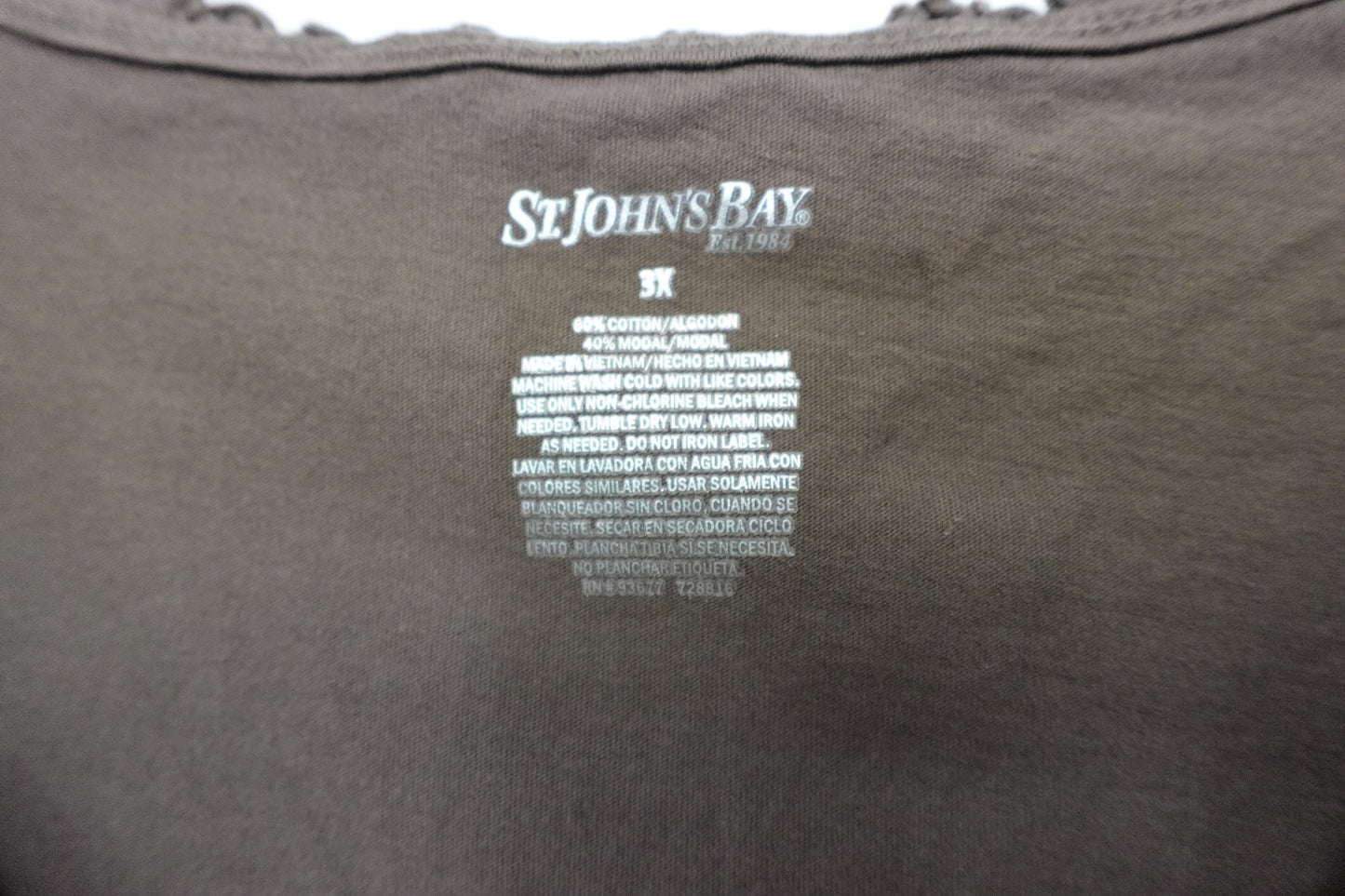 St Johns Bay, Shorts Sleeve Top, 3X