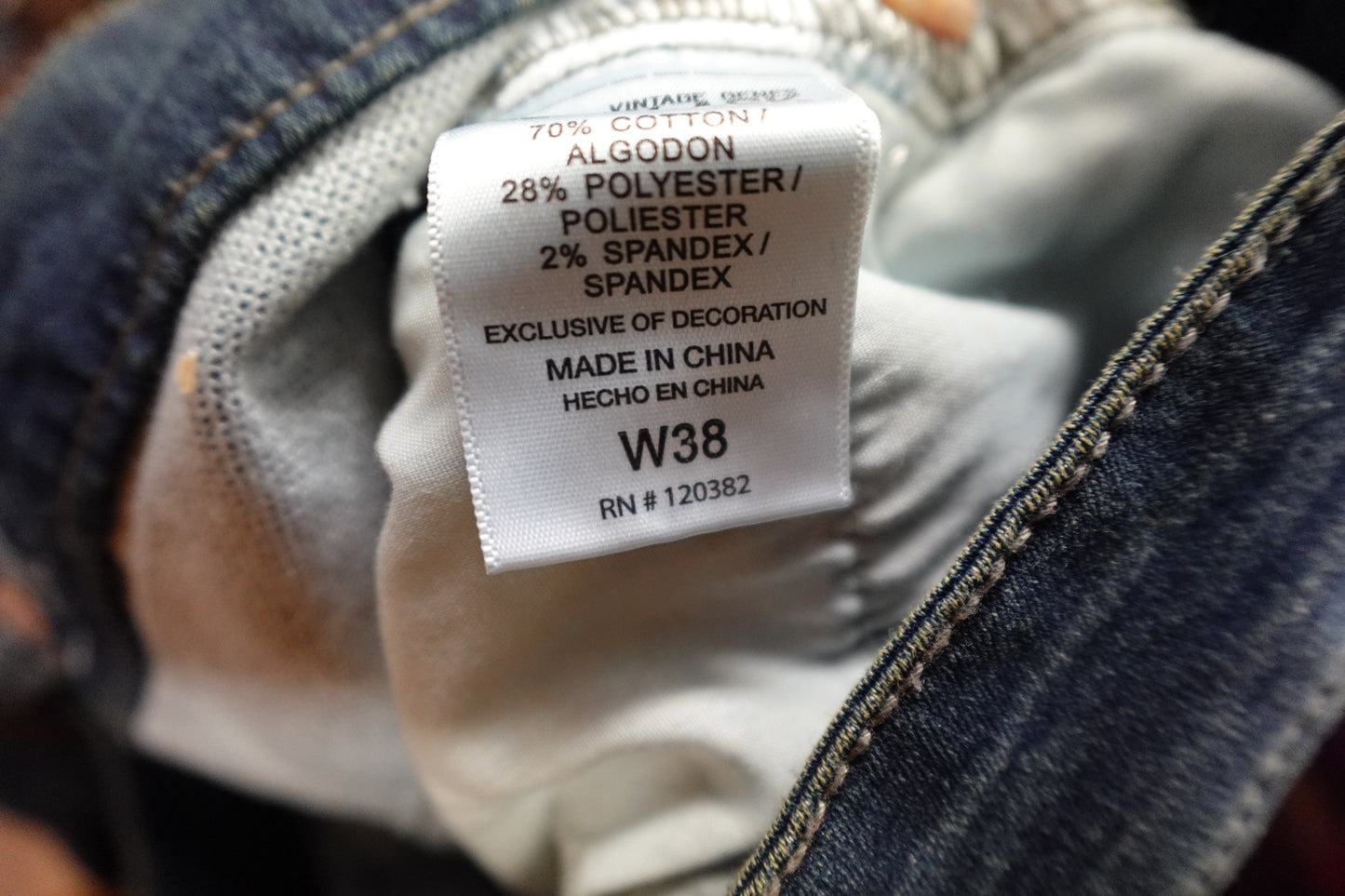Vintage Genes Black, Jeans Shorts, L/XL (38in Waist)