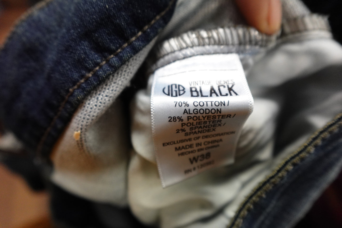 Vintage Genes Black, Jeans Shorts, L/XL (38in Waist)
