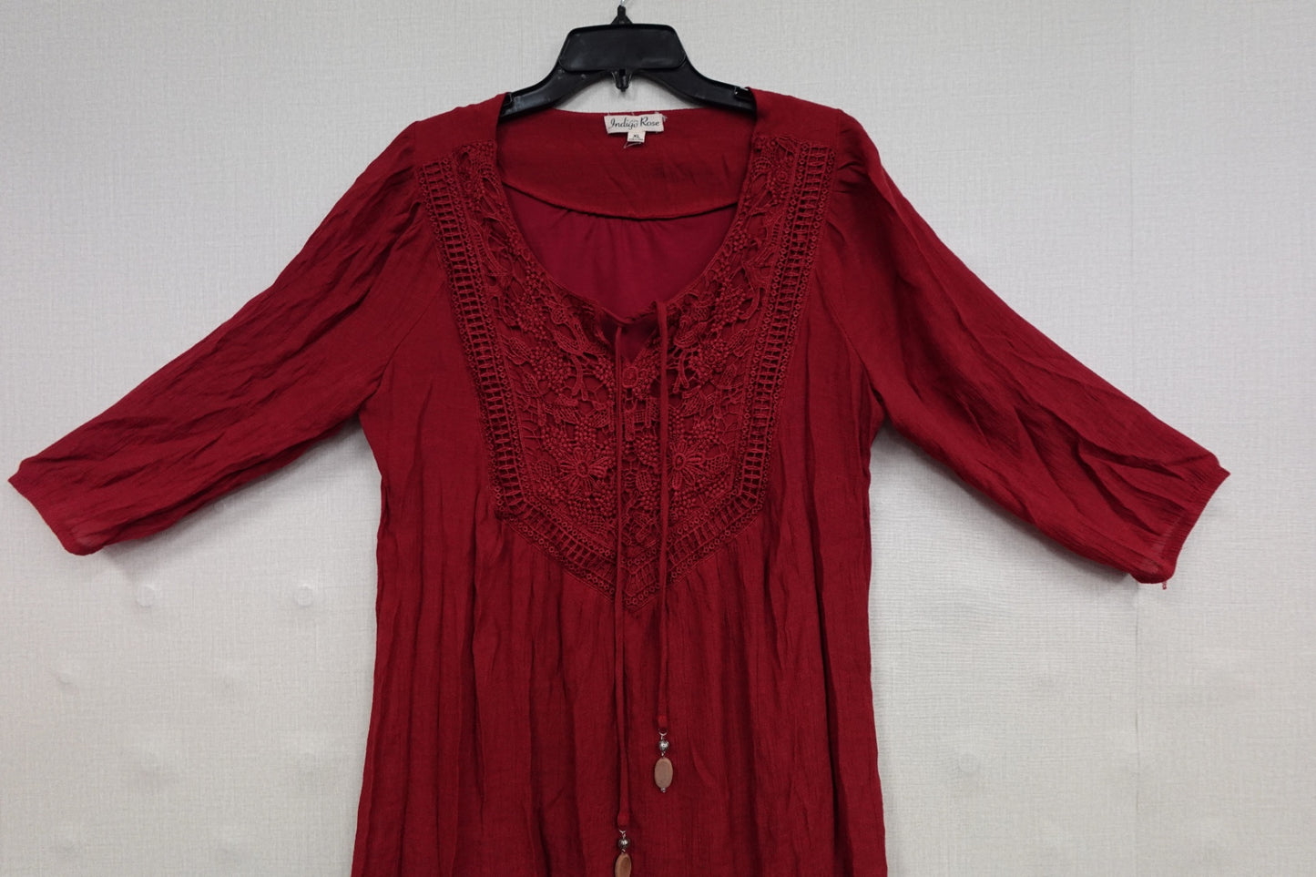 Indigo Rose, 3/4 Sleeve Top, XL