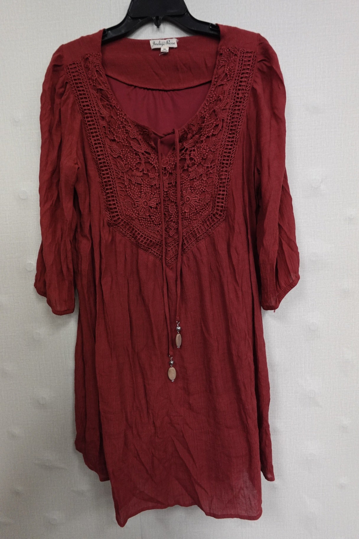 Indigo Rose, 3/4 Sleeve Top, XL
