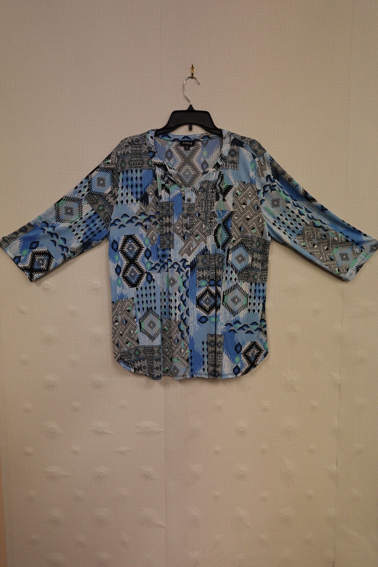 Links, 3/4 sleeve top, XL