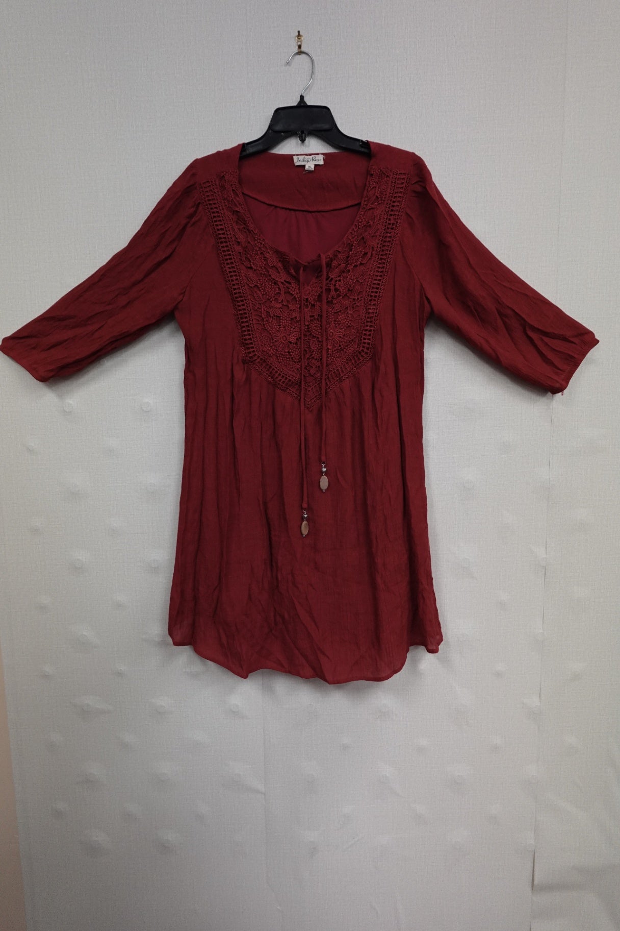 Indigo Rose, 3/4 Sleeve Top, XL