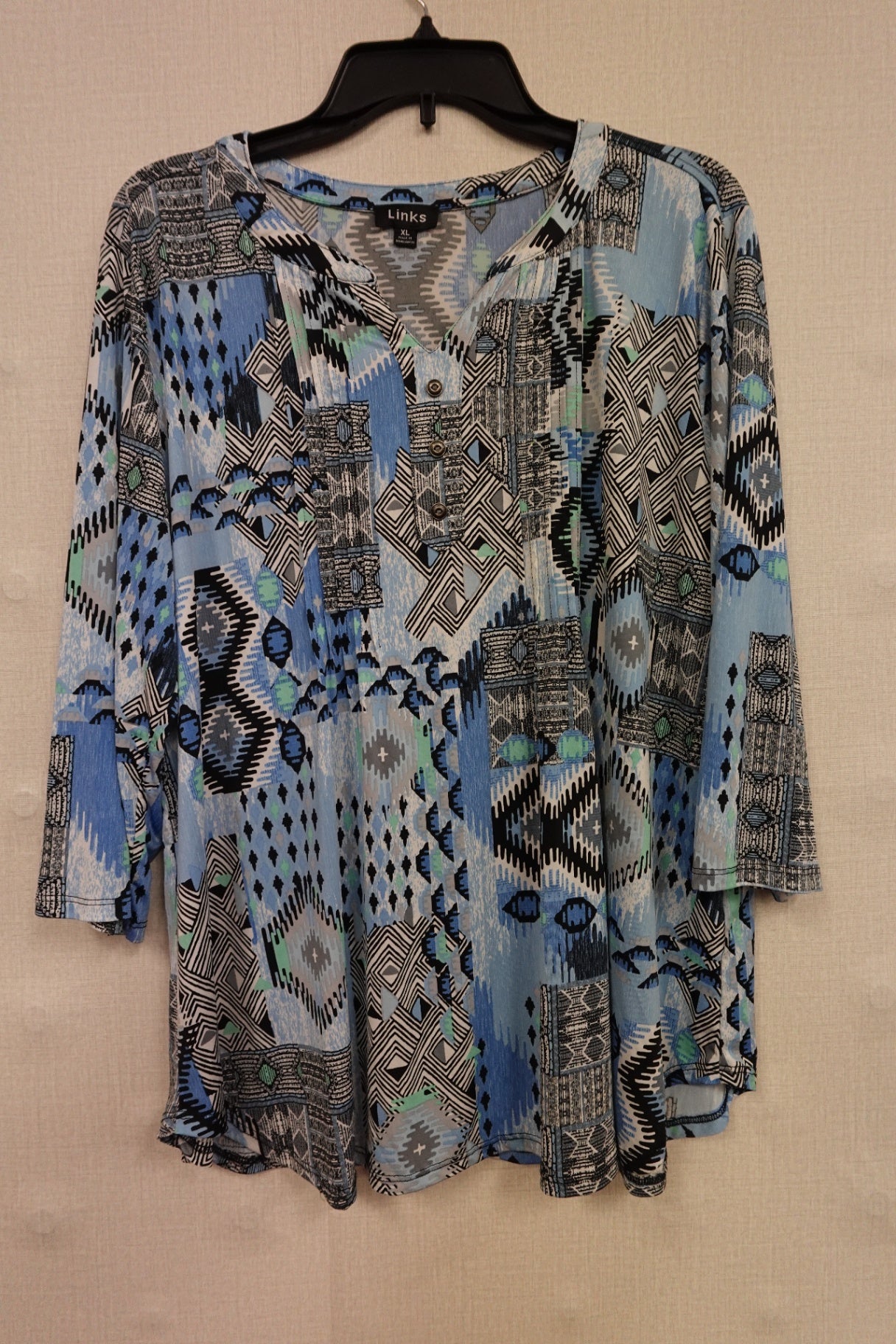 Links, 3/4 sleeve top, XL