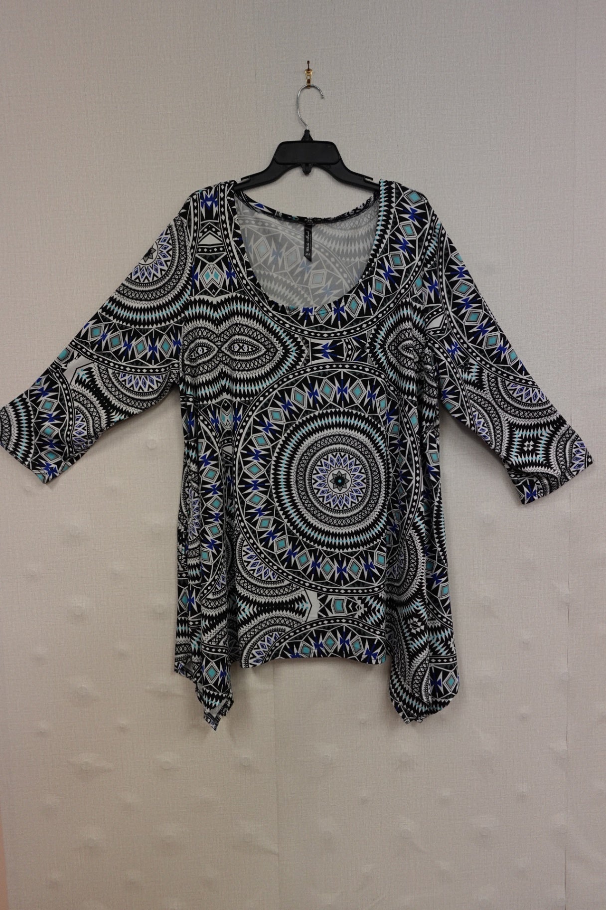white mark, 3/4 Sleeve Top, 4XL