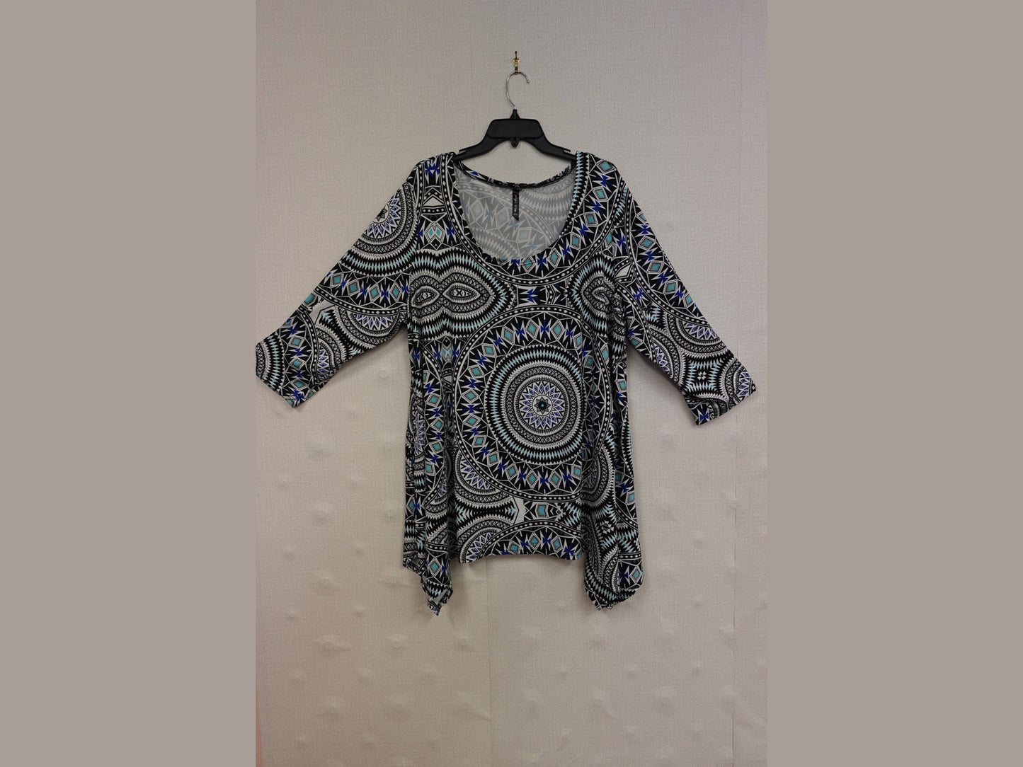 white mark, 3/4 Sleeve Top, 4XL