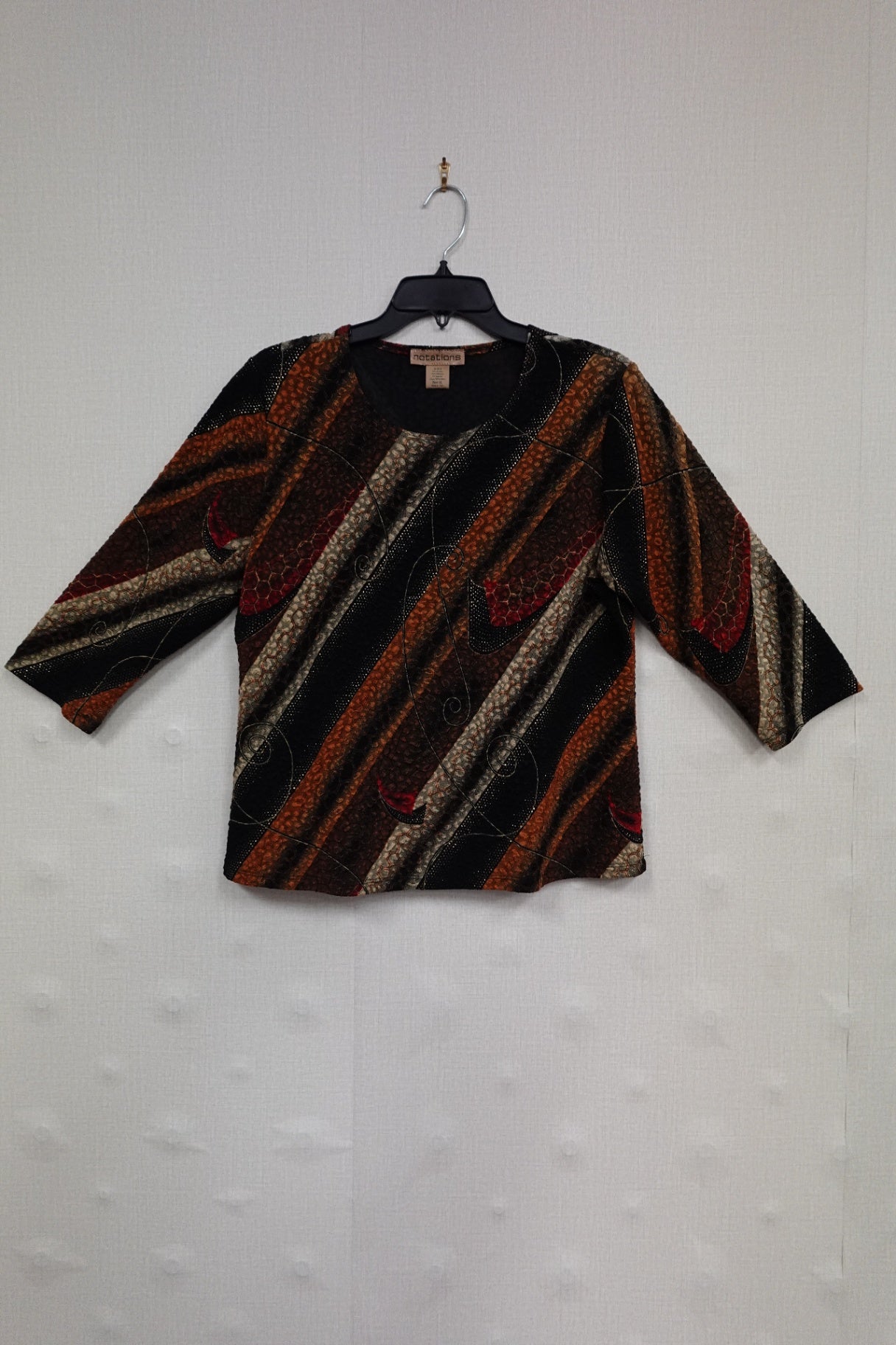 Notations, 3/4 Sleeve Top, XL