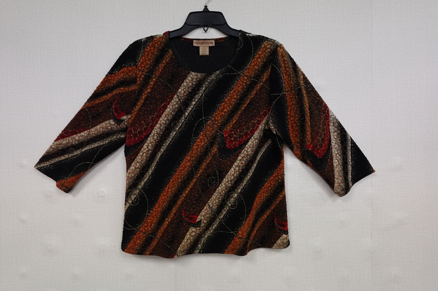 Notations, 3/4 Sleeve Top, XL
