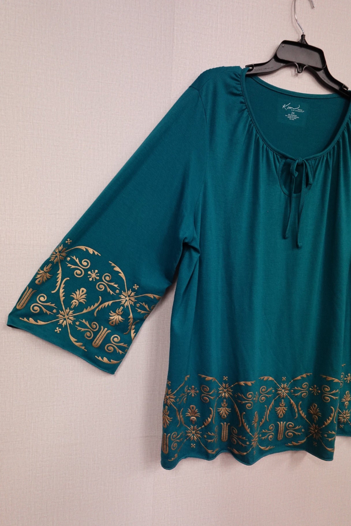 Kim Rogers, 3/4 SLEEVE TOP, 2X
