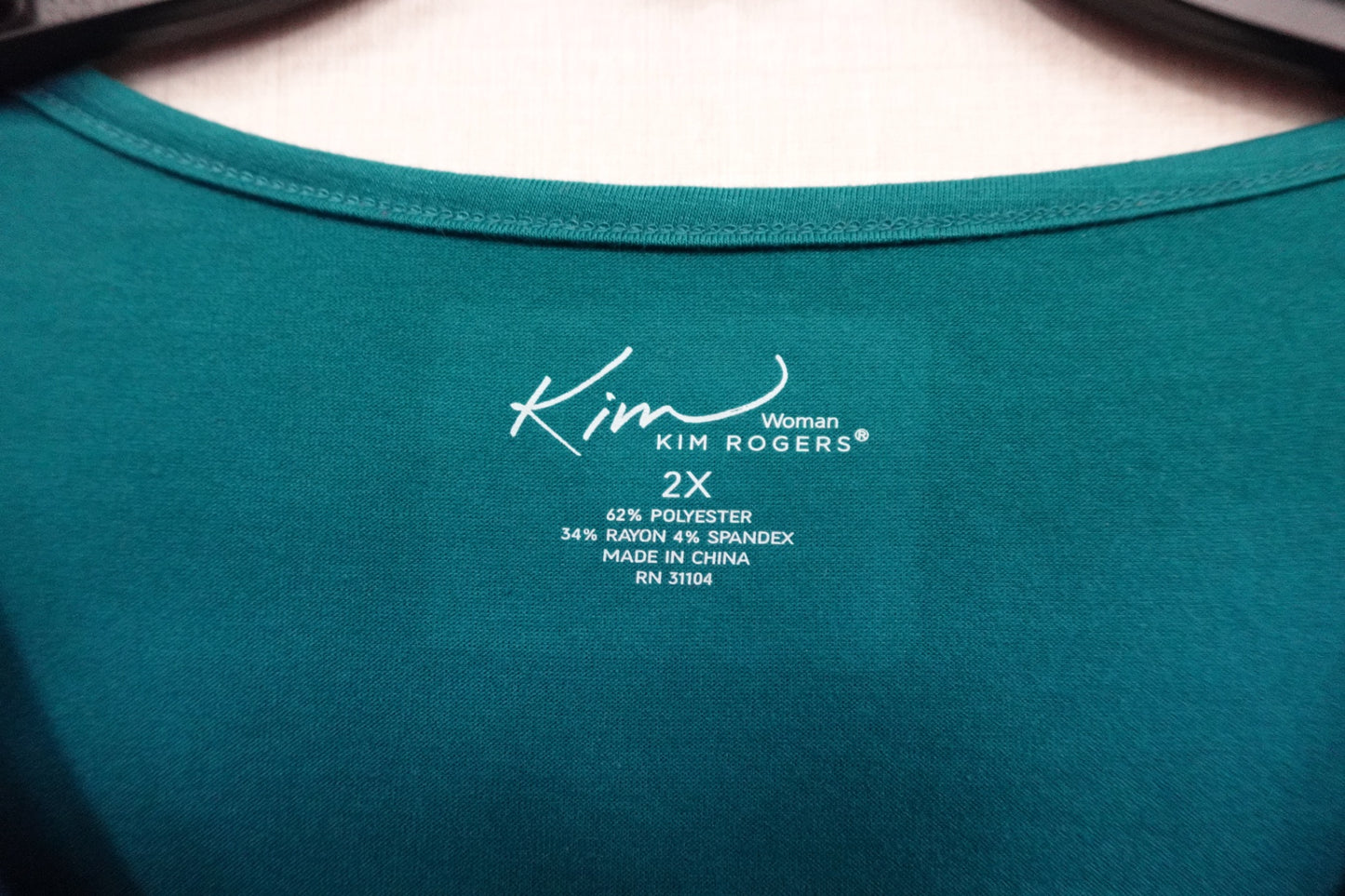 Kim Rogers, 3/4 SLEEVE TOP, 2X