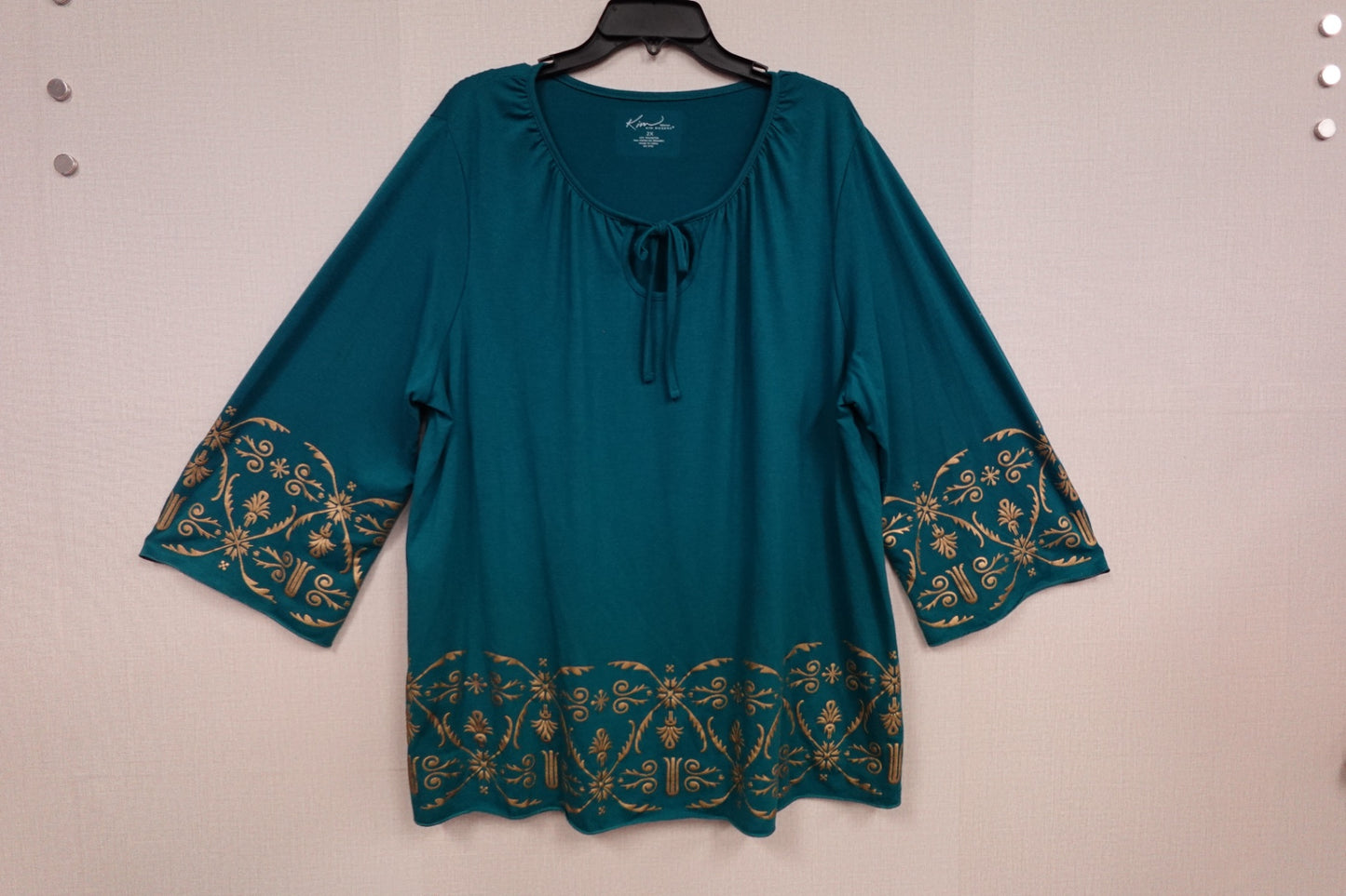 Kim Rogers, 3/4 SLEEVE TOP, 2X
