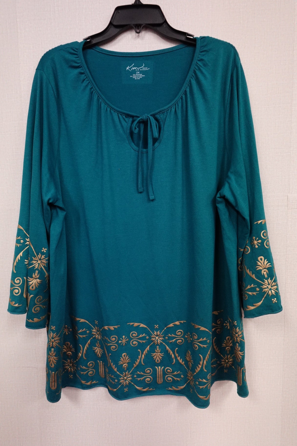 Kim Rogers, 3/4 SLEEVE TOP, 2X