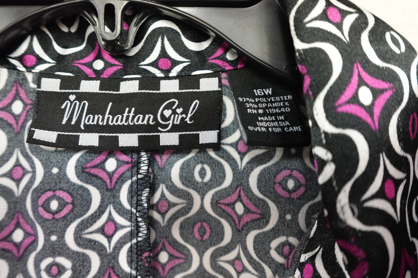 Manhattan Girl, 3/4 Sleeve Top, 16W