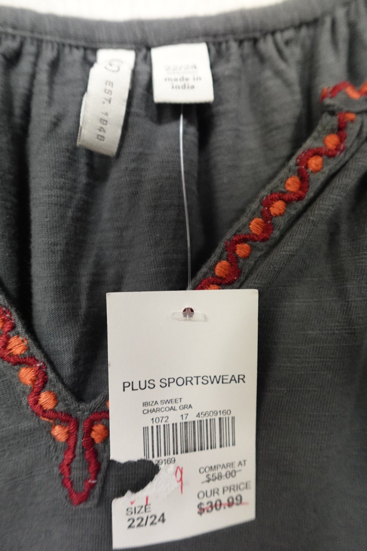 Cato, NEW 3/4 Sleeve Top, 22/24