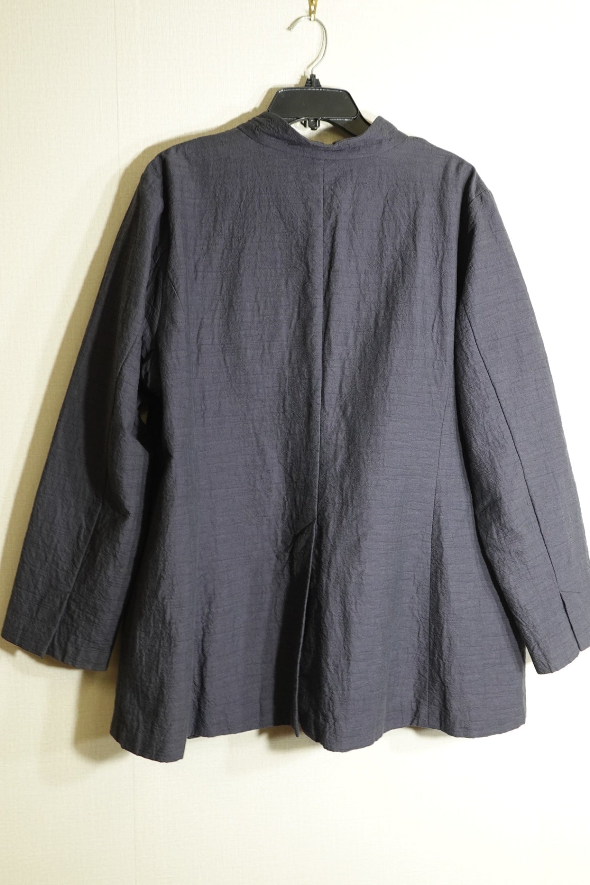 Eileen Fisher Jacket 2X Mandarin Collar Cotton, 2X