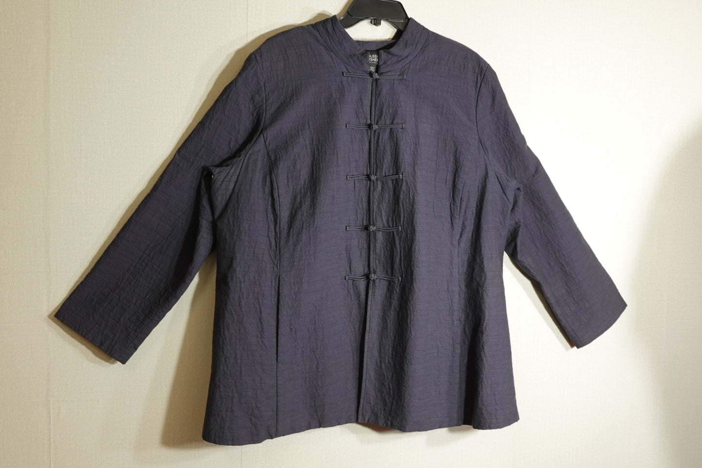 Eileen Fisher Jacket 2X Mandarin Collar Cotton, 2X