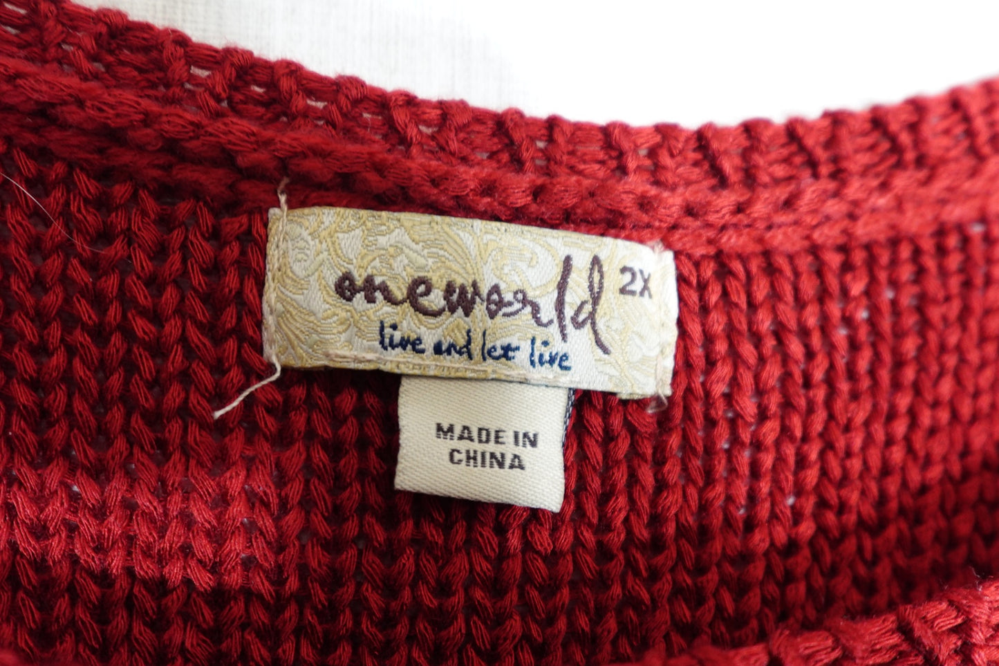 One World, Sweater, 2X