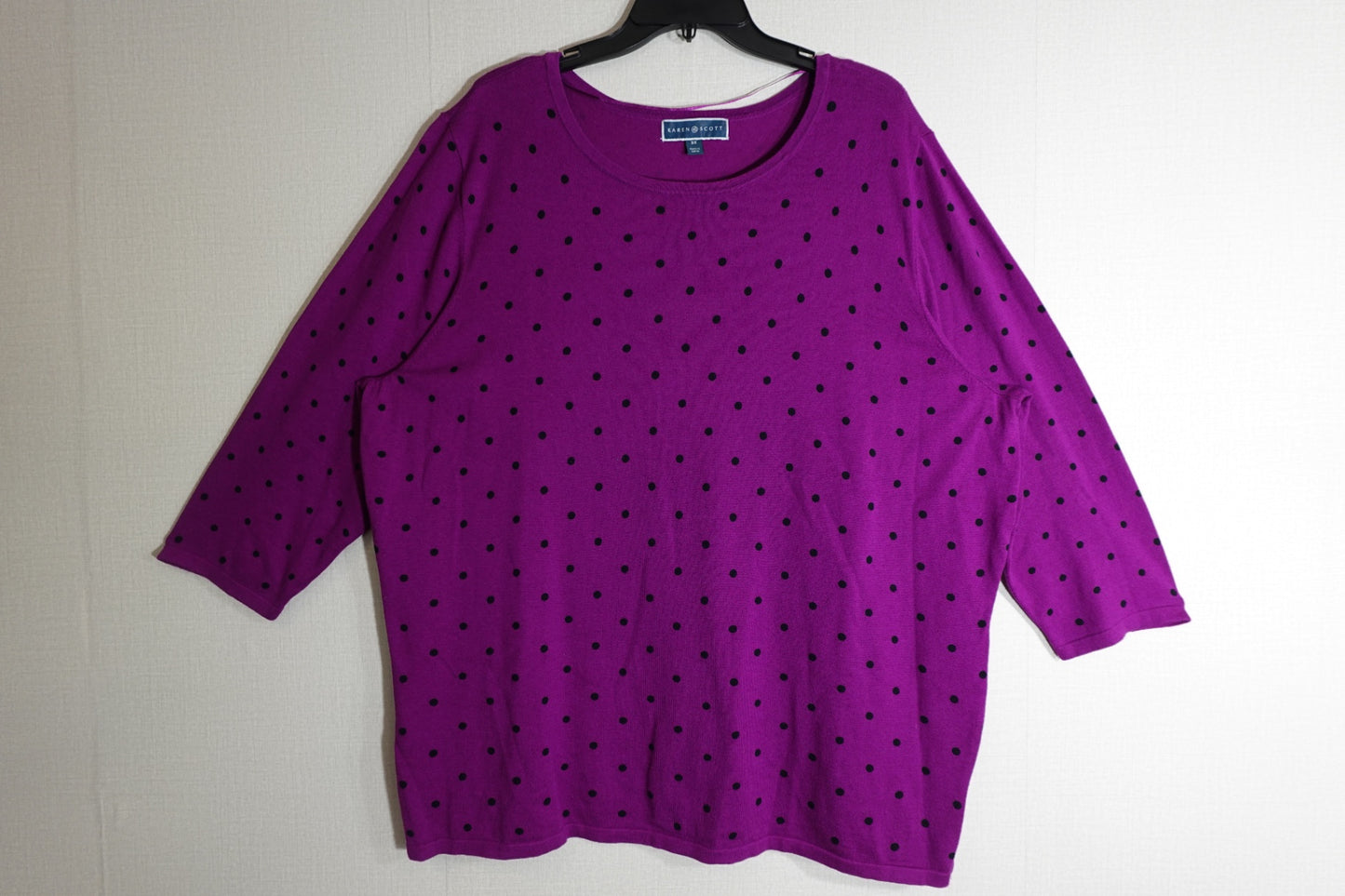 Karen Scott, 3/4 Sleeve Top, 3X