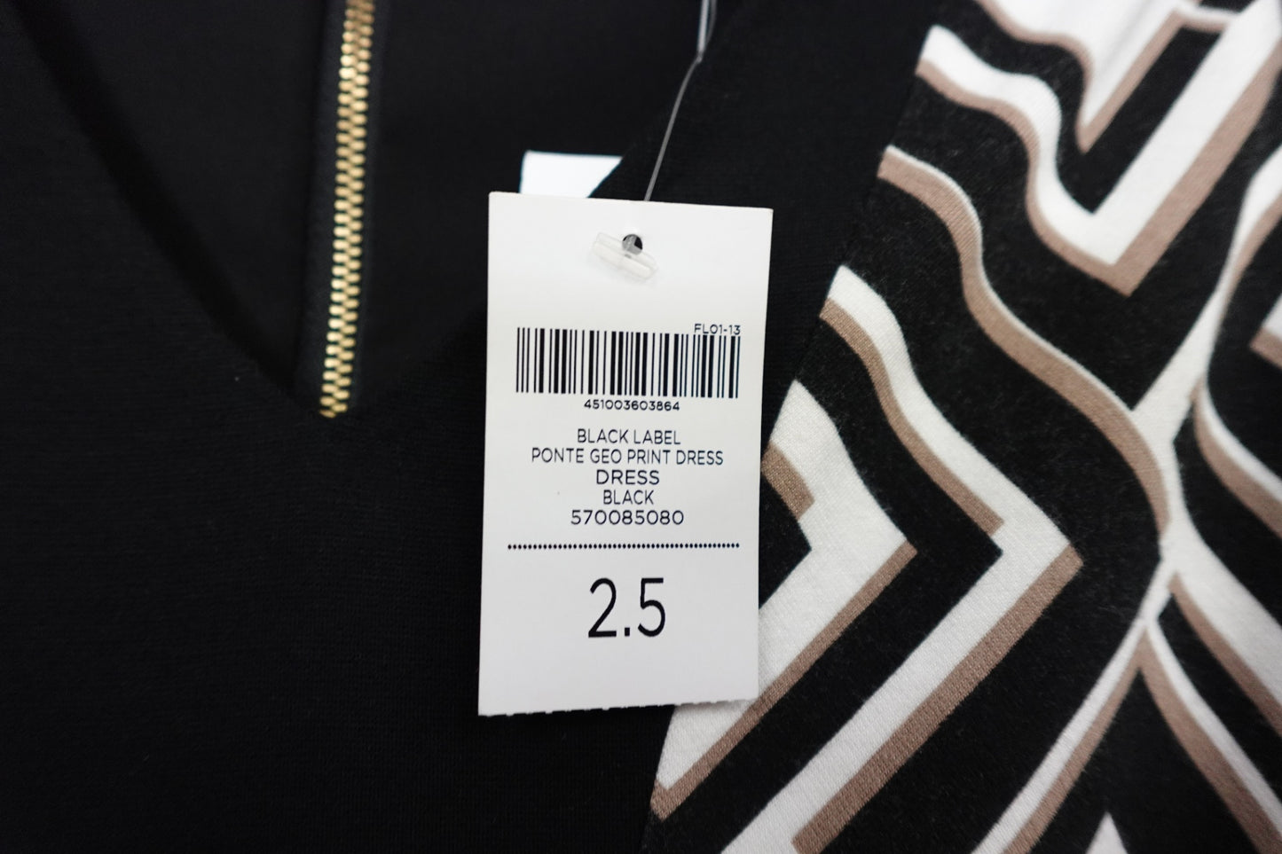 Black Label Chicos, NWT Dress, L/XL (chicos 2.5)