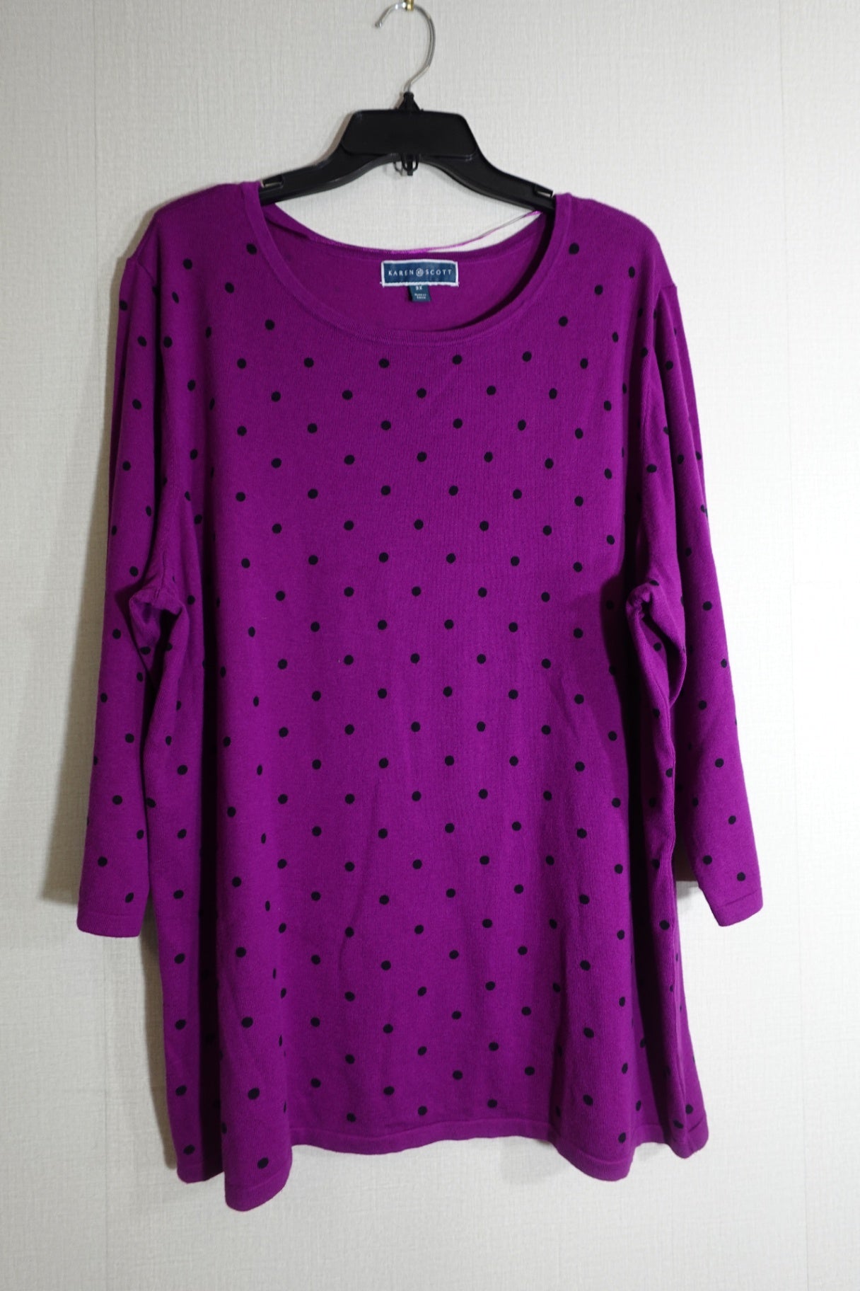 Karen Scott, 3/4 Sleeve Top, 3X