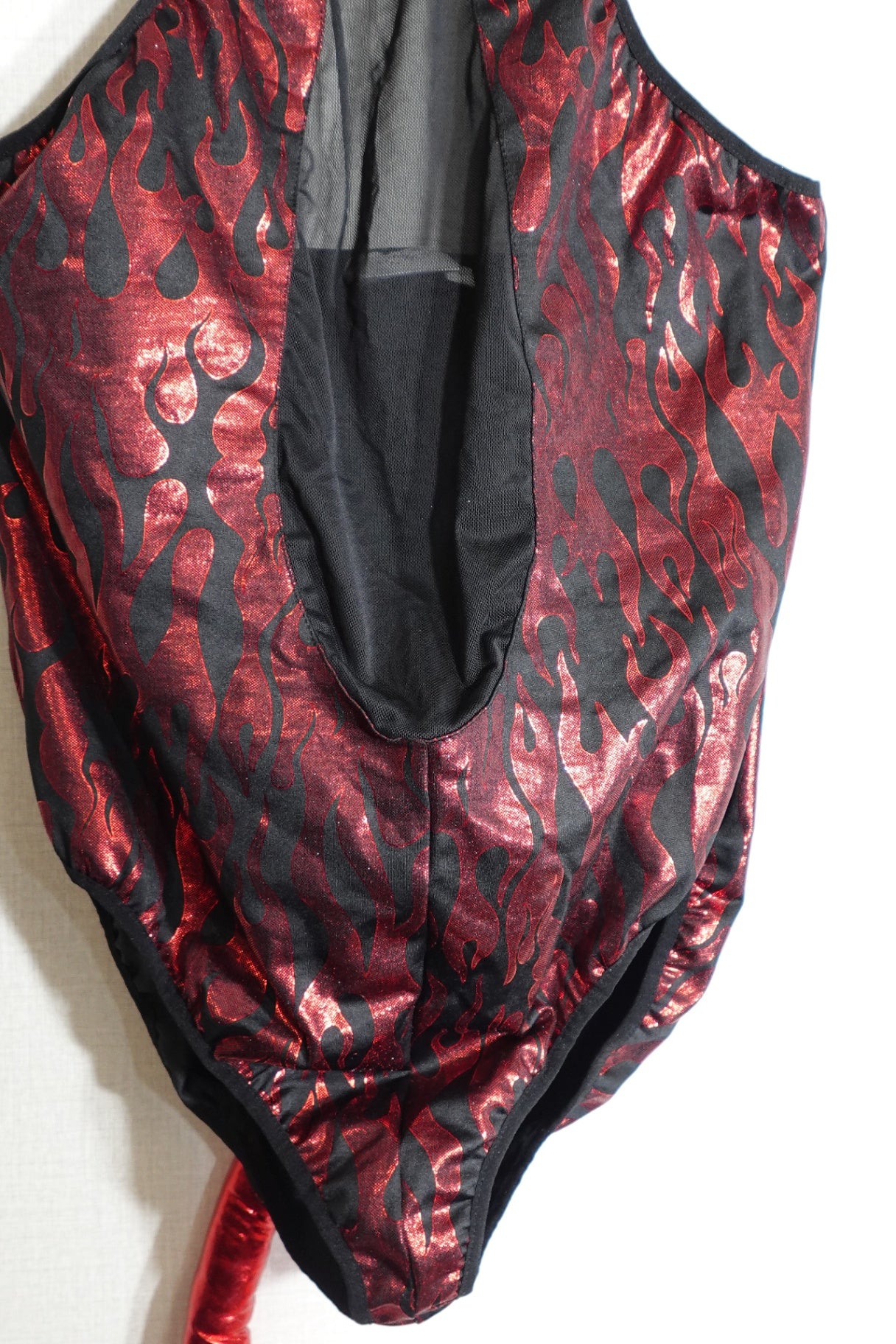Pixieman,, Red Creature Bodysuit and Hood, Event- Costume/Cosplay, Large
