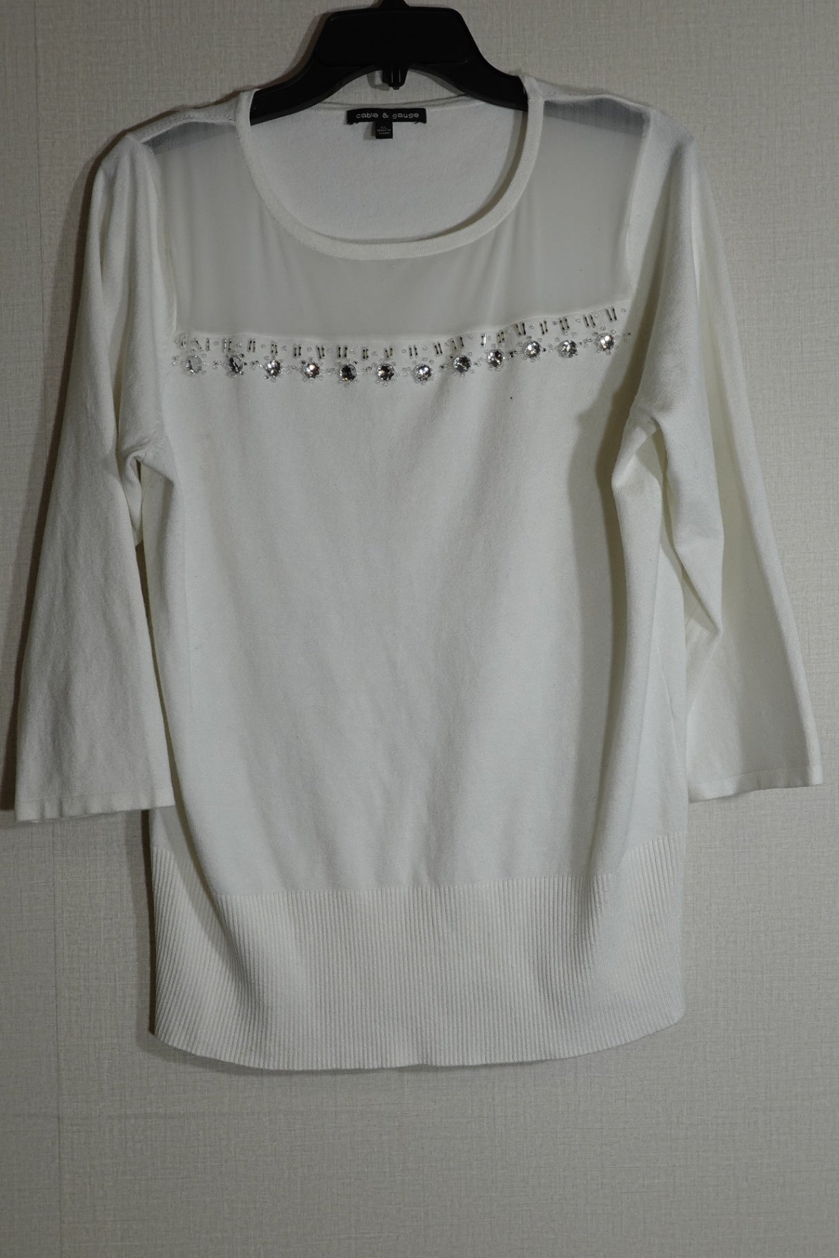 Cable & Gauge, 3/4 Sleeve Top, XL