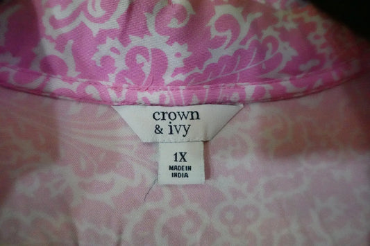 Crown & Ivy, 3/4 SLEEVE TOP, XL/2X (1X) Crown & Ivy 3/4 SLEEVE TOP More To Love Consignment