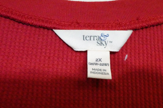 Terra & Sky, Long Sleeves Top, 20W/22W Terra & Sky Long Sleeves Top More To Love Consignment