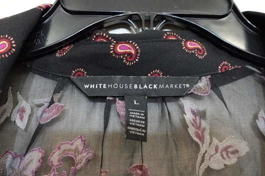 WHITE HOUSE BLACK MARKET, Long Sleeves Top- Button Down, Large WHITE HOUSE BLACK MARKET Long Sleeves Top- Button Down More To Love Consignment