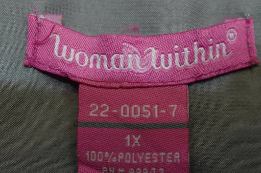 Woman Within, Long Sleeves Top, 16/18 (1X) Woman Within Long Sleeves Top More To Love Consignment