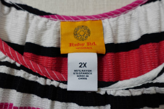Ruby Rd., 3/4 Sleeve Top, Size 2X