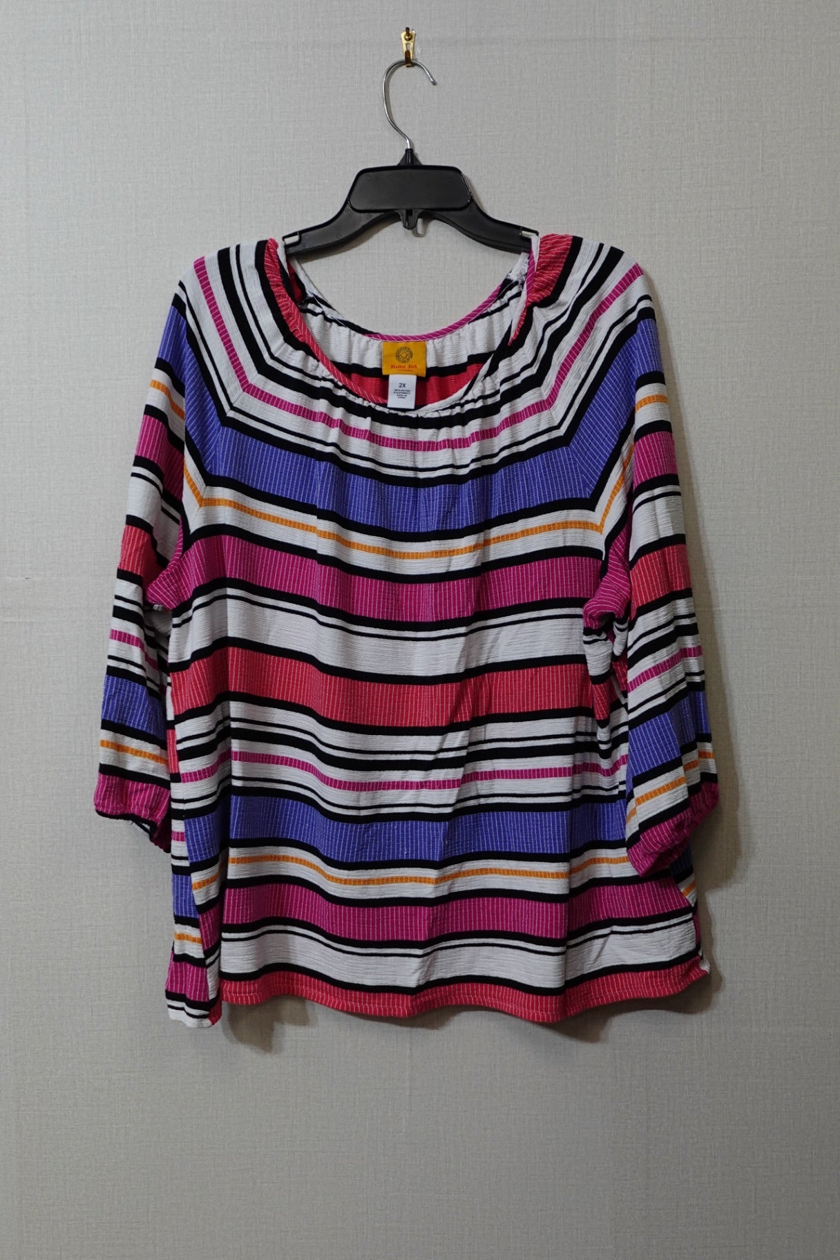 Ruby Rd., 3/4 Sleeve Top, Size 2X