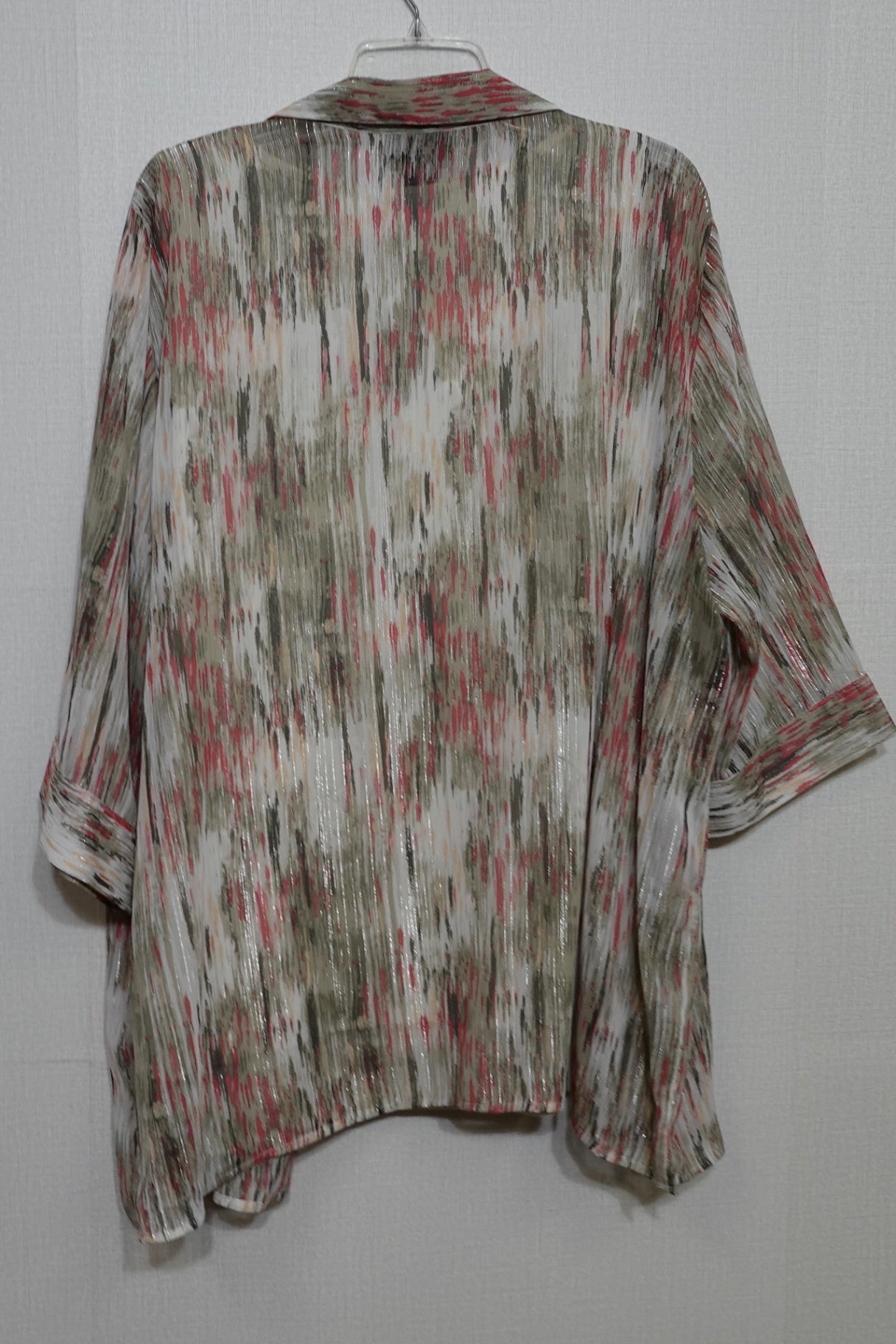 Maggie Barnes, New 3/4 Sleeve Button Down Shirt & Shell Set, Size 22/24W