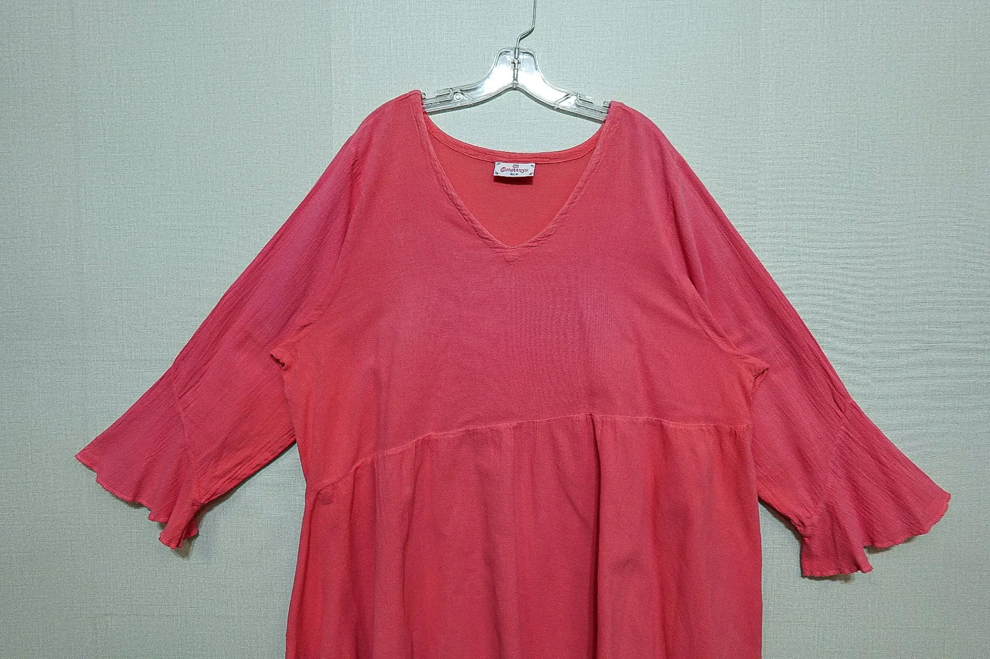 Cotton Ways, 3/4 Sleeve Tunic Short Dress, Size 3X Cotton Ways