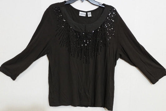 Chico's, 3/4 Sleeves Top, Size 16/18 (Chico's 3) Chico's 3/4 Sleeves Top More To Love Consignment