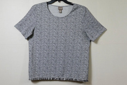 Chico's, T-Shirt Shorts Sleeve, Size 12/14 (Chico's 2) Chico's T-Shirt Shorts Sleeve More To Love Consignment