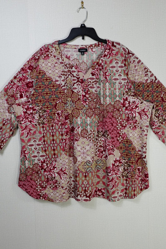 Links, 3/4 SLEEVE TOP, 3X