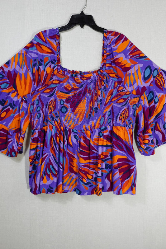 Terra & Sky, Short bell Sleeved Top, 24W/26W