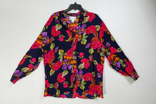 Diane Von Furstenberg, Vintage Long Sleeves Top - Button Down, Large