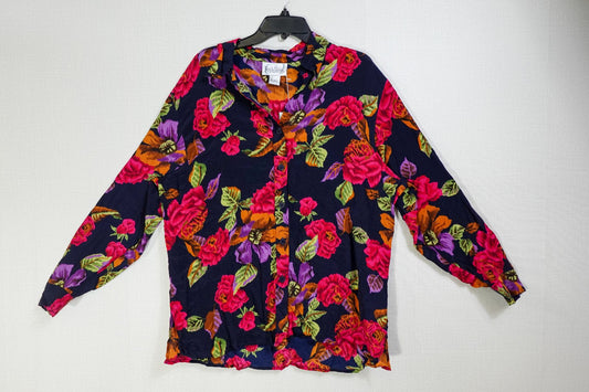 Diane Von Furstenberg, Vintage Long Sleeves Top - Button Down, Large