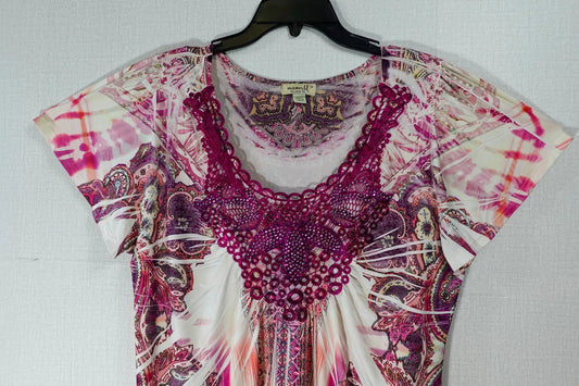 One World, Short Sleeved Top, 1X One World Short Sleeved Top More To Love Consignment
