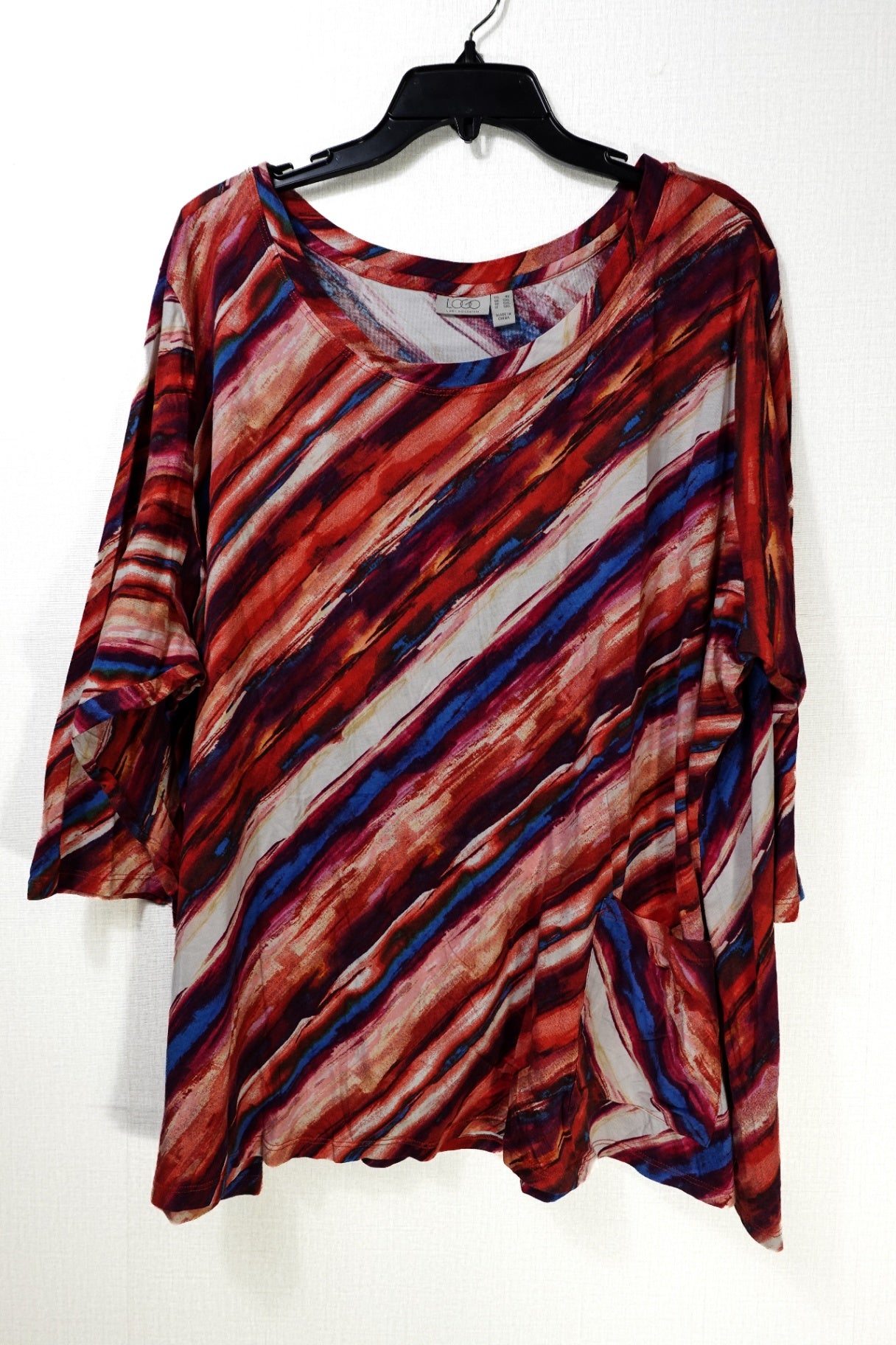 LOGO Lori Goldstein, 3/4 Sleeve Top, 4X